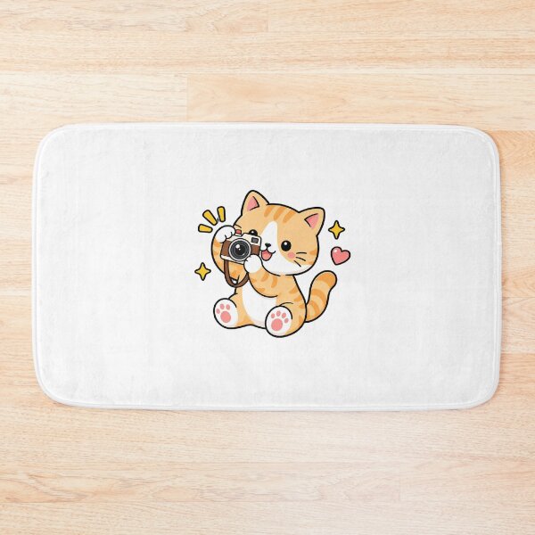 Item preview, Cute Orange Tabby Photographer Cat with Camera Kawaii Kitty designed and sold by NoopnyangStudio.