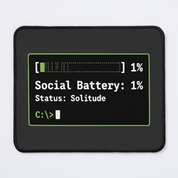 Item preview, Developer Social Battery 1 Percent Introvert Gift designed and sold by Ixnor.