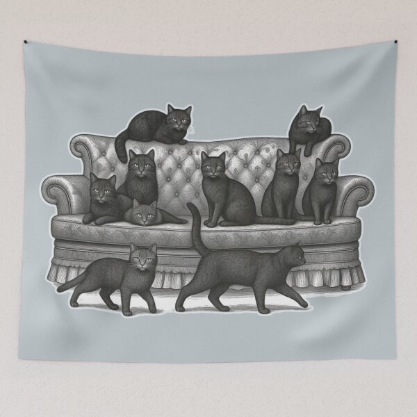 Item preview, Cats On An Old Couch designed and sold by darametzgerart.