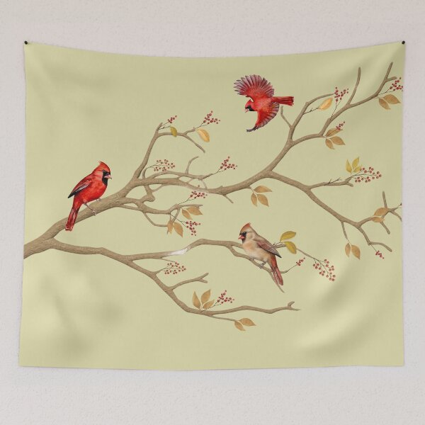 Item preview, Fall Chinoiserie Cardinal Birds designed and sold by Coastal Joy.
