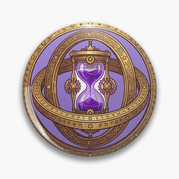 Item preview, Magical Time Turner Hourglass - Celestial Astrolabe Gold Pendant Art designed and sold by KreonaTime.