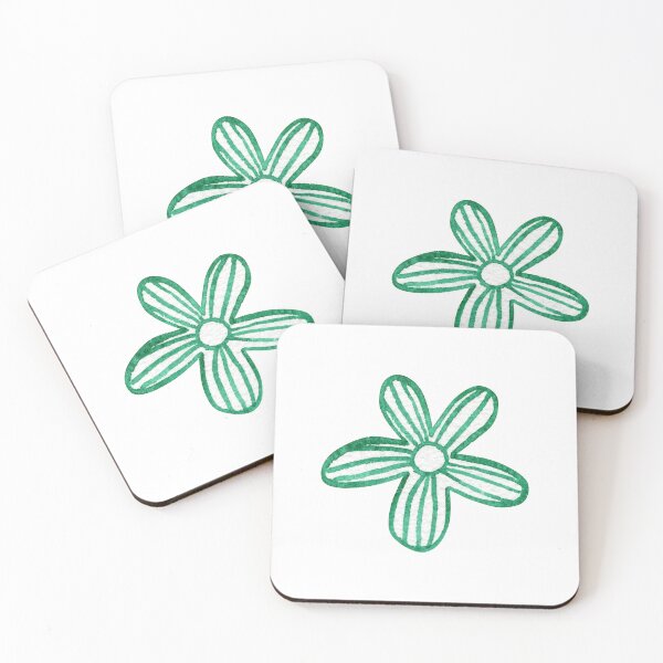Item preview, Green Striped Watercolor Flower designed and sold by White Rabbit Design .
