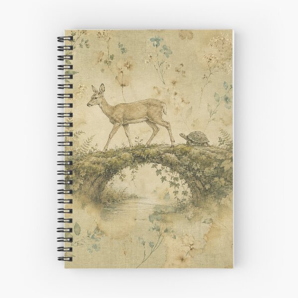 Item preview, Safe Passage White Tailed Deer and Turtle Moss Bridge Print designed and sold by RescueHeart10.