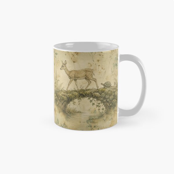 Item preview, Safe Passage White Tailed Deer and Turtle Moss Bridge Print designed and sold by RescueHeart10.