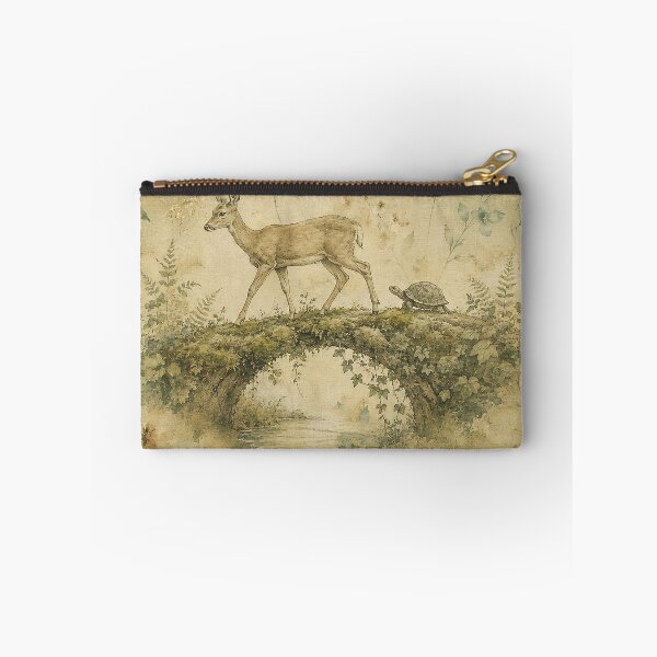 Item preview, Safe Passage White Tailed Deer and Turtle Moss Bridge Print designed and sold by RescueHeart10.