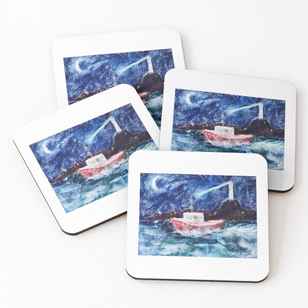 Item preview, Set To The Night Time Sea In Mixed Media designed and sold by Kimberly Sells Studio.