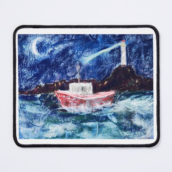 Item preview, Set To The Night Time Sea In Mixed Media designed and sold by Kimberly Sells Studio.