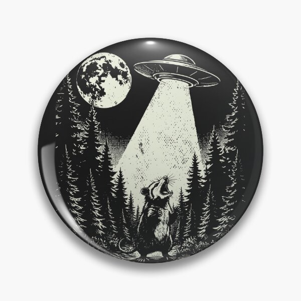 Item preview, Possum UFO Alien Abduction Funny Opossum Vintage  designed and sold by Y-Vibes.
