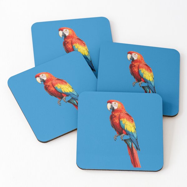Item preview, Vibrant Scarlet Macaw Bird Figurine designed and sold by The Empire Of Digital Art..