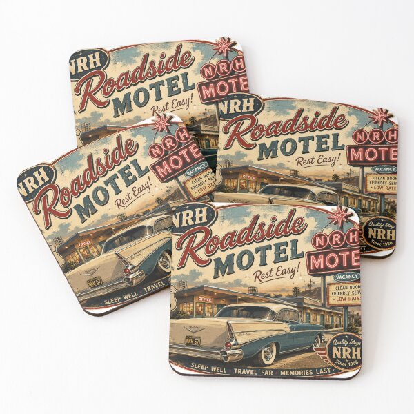 Item preview, NRH Roadside Motel Retro Classic Car Poster designed and sold by Normandy Road Heritage.