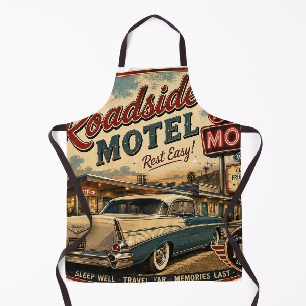 Item preview, NRH Roadside Motel Retro Classic Car Poster designed and sold by Normandy Road Heritage™ - Vintage Garage Art.