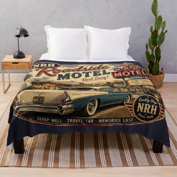 Item preview, NRH Roadside Motel Retro Classic Car Poster designed and sold by Normandy Road Heritage.