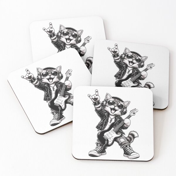 Item preview, Funny Rock Cat – Cool Music Guitar Kitty designed and sold by say_li03.