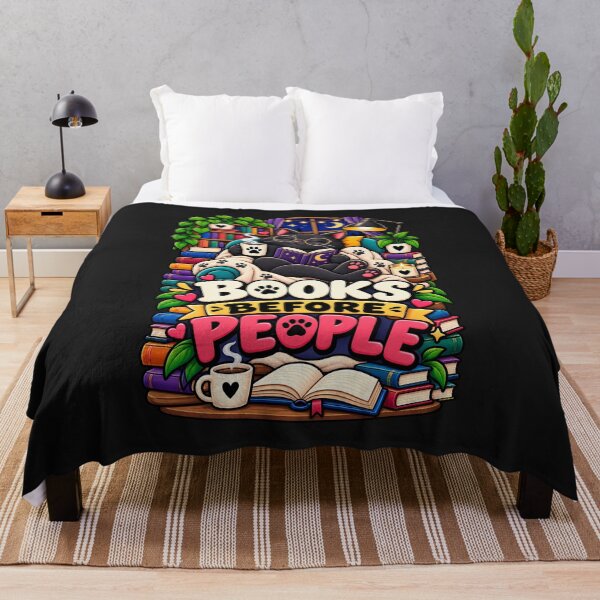 Item preview, Books Before People Funny Black Cat Book Lover Introvert Design designed and sold by CreativeLook25.