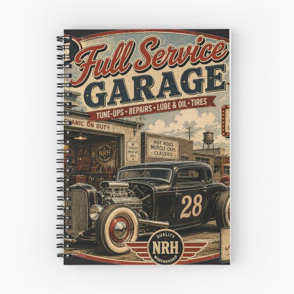 Item preview, NRH Full Service Garage Vintage Hot Rod Poster designed and sold by Normandy Road Heritage™ - Vintage Garage Art.