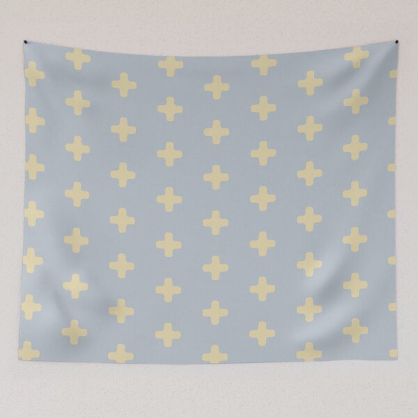 Item preview, soft geo - Geomarks - blue yellow designed and sold by Stephanie Fiona Design.