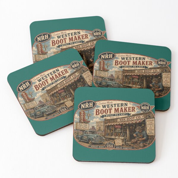 Item preview, NRH Custom Western Boot Maker Vintage Poster designed and sold by Normandy Road Heritage.