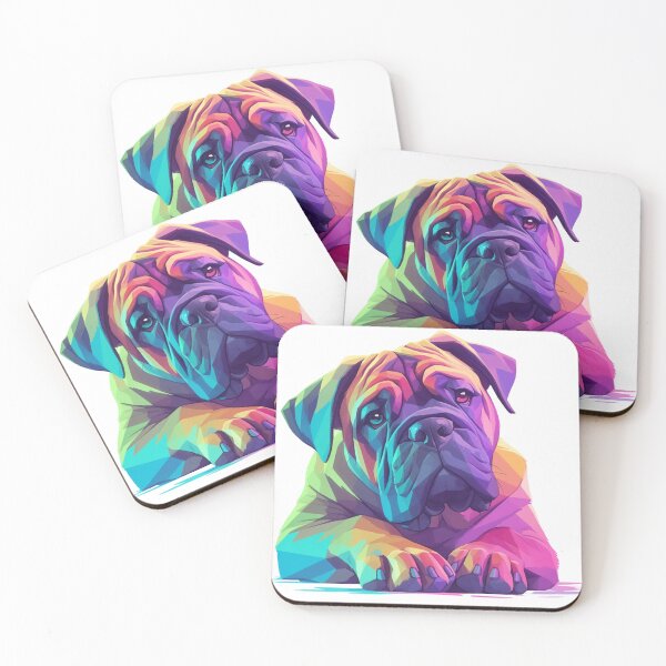 Item preview, Colorful Bullmastiff puppy dog designed and sold by MendaciousMina.