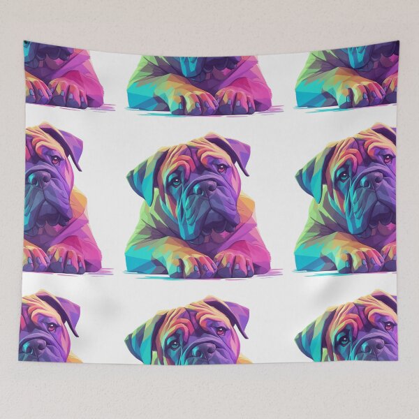 Item preview, Colorful Bullmastiff puppy dog designed and sold by MendaciousMina.