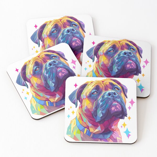 Item preview, Colorful Bullmastiff puppy dog designed and sold by MendaciousMina.