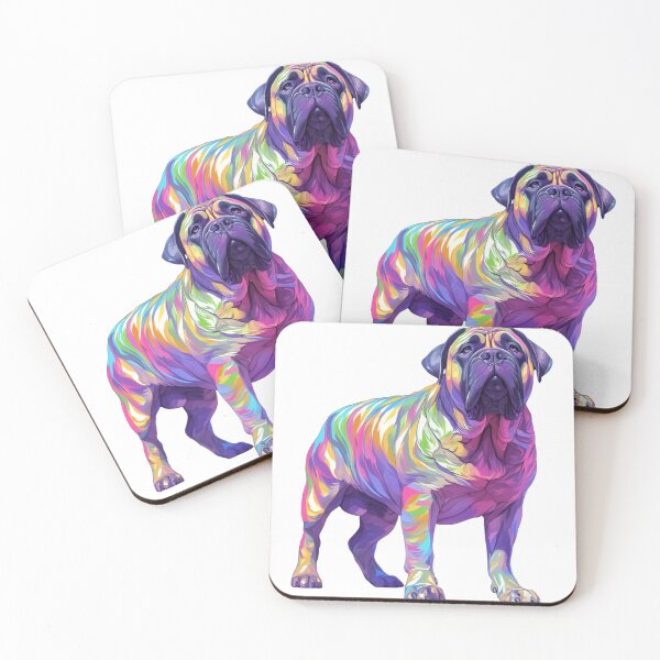 Item preview, Colorful Bullmastiff puppy dog designed and sold by MendaciousMina.
