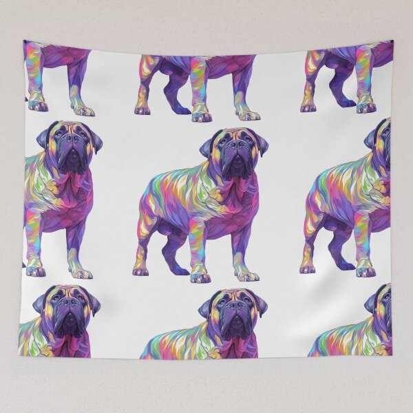 Item preview, Colorful Bullmastiff puppy dog designed and sold by MendaciousMina.