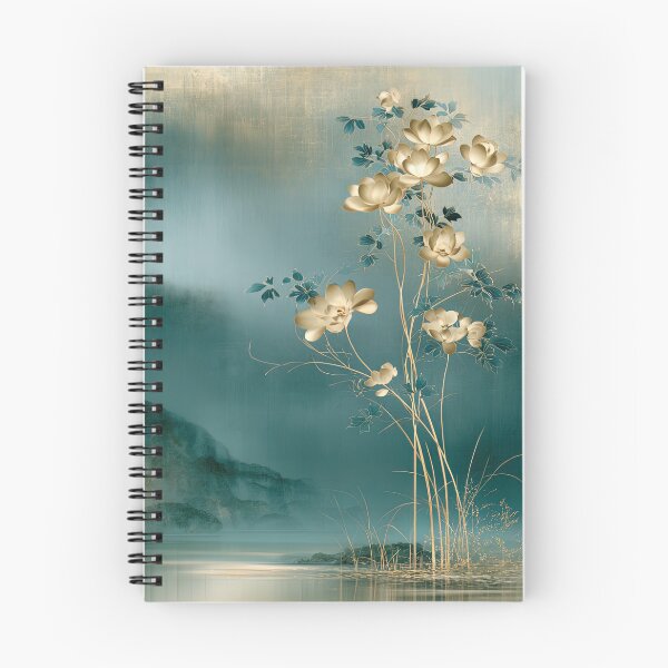 Item preview, Golden Blossoms over Teal Waters designed and sold by bloorose.