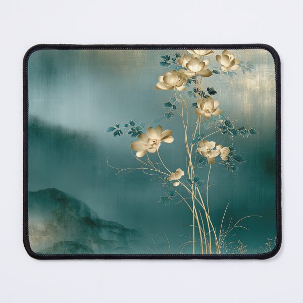 Item preview, Golden Blossoms over Teal Waters designed and sold by bloorose.