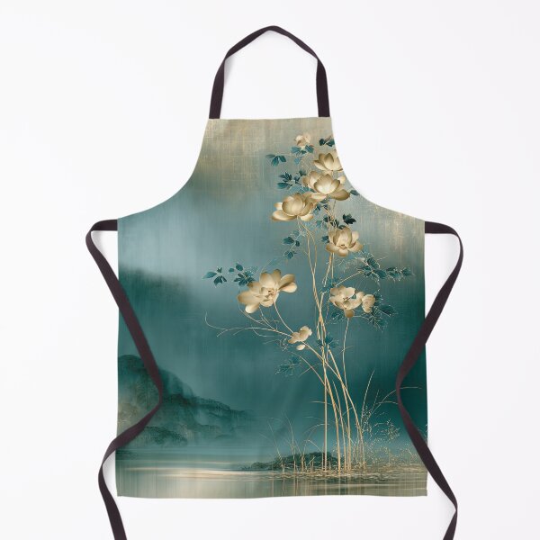 Item preview, Golden Blossoms over Teal Waters designed and sold by bloorose.
