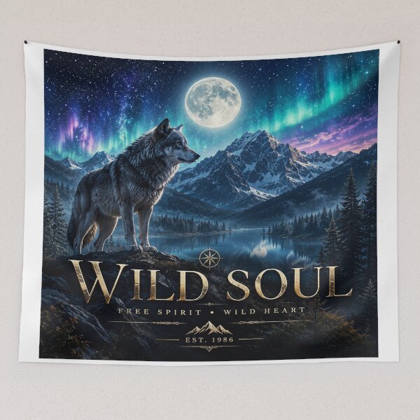 Item preview, Wild Soul Wolf Mountain Night Landscape designed and sold by DansStoreD23.