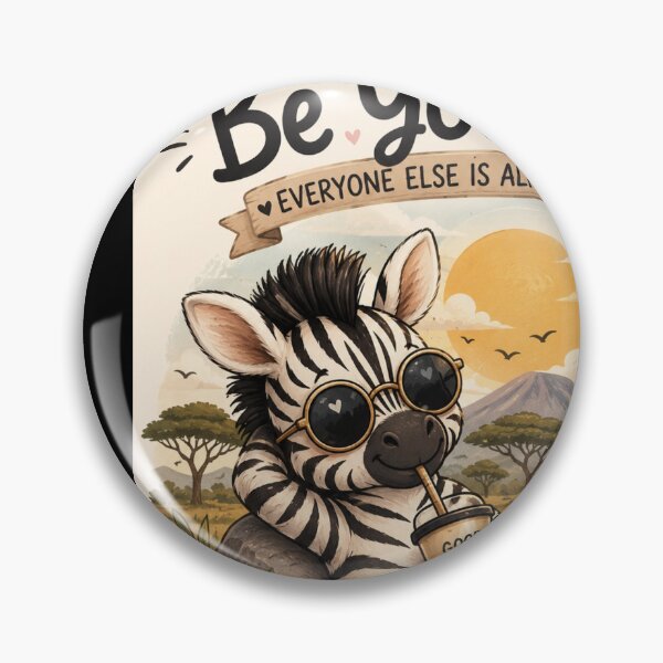 Item preview, Cute Zebra Be Yourself - Kawaii Safari Animal Good Vibes Designe T-Shirt designed and sold by RedaSouq.