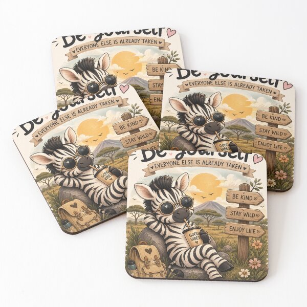 Item preview, Cute Zebra Be Yourself - Kawaii Safari Animal Good Vibes Designe T-Shirt designed and sold by RedaSouq.