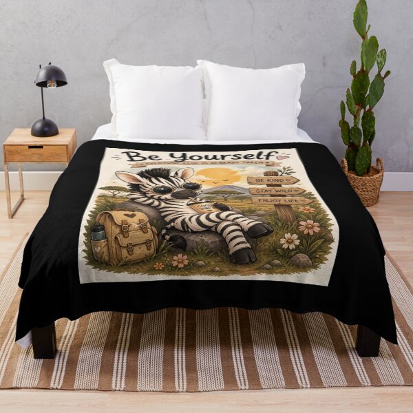 Item preview, Cute Zebra Be Yourself - Kawaii Safari Animal Good Vibes Designe T-Shirt designed and sold by RedaSouq.