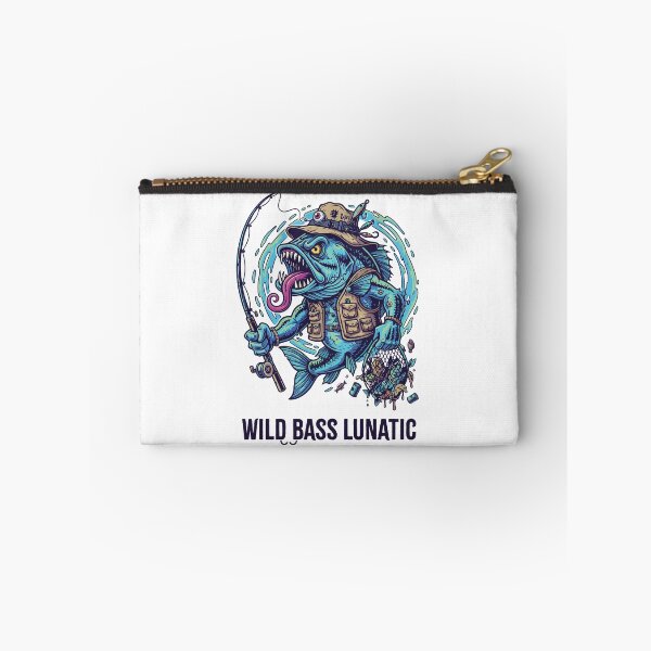 Item preview, Cartoon Largemouth Bass illustration "Wild Bass Lunatic". designed and sold by Art-Horizon.