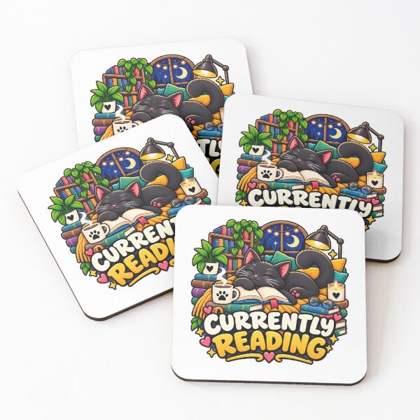 Item preview, Currently Reading Cute Black Cat Book Lover Reading Design designed and sold by CreativeLook25.