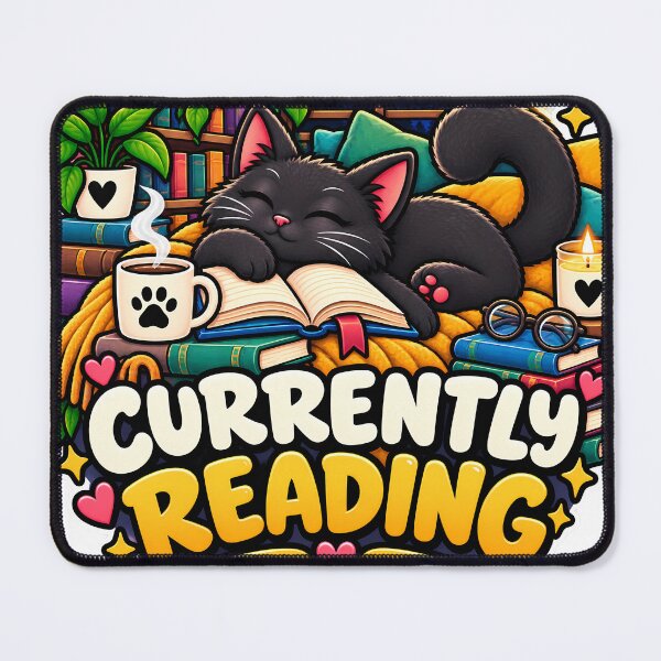 Item preview, Currently Reading Cute Black Cat Book Lover Reading Design designed and sold by CreativeLook25.