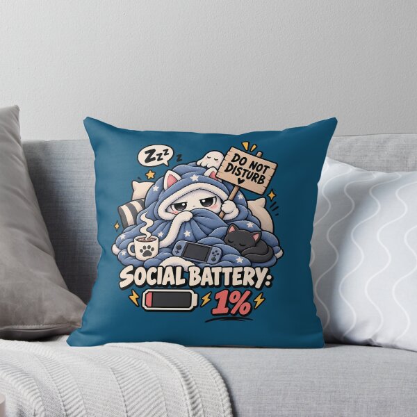 Item preview, Social Battery 1% Introvert Cat Gamer Do Not Disturb T-Shirt designed and sold by BeloDesignLab.