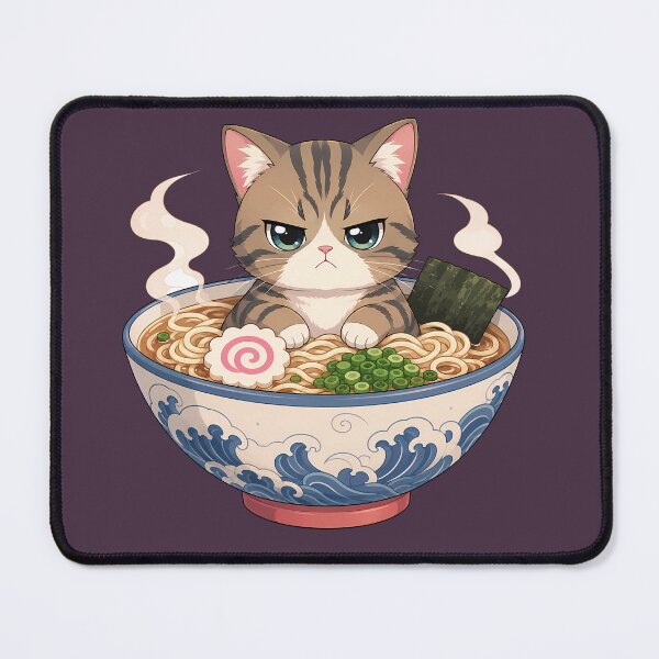 Item preview, Grumpy Cat in Ramen Bowl Cute Kawaii Noodles T-Shirt designed and sold by BeloDesignLab.