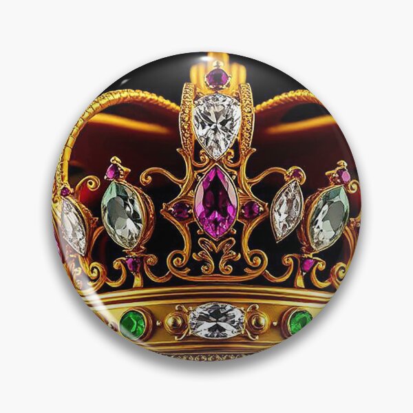 Item preview, Exquisite Gold Royal Crown Design – Multi-Colored Gemstones with Central Amethyst designed and sold by MFMart.