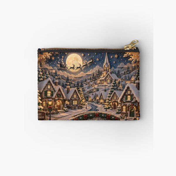Item preview, Magical Christmas Village Santa Sleigh Winter Night designed and sold by GSizzle1.