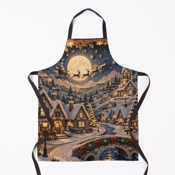 Item preview, Magical Christmas Village Santa Sleigh Winter Night designed and sold by GSizzle1.