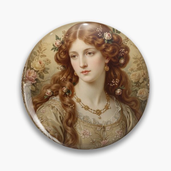 Item preview, Vintage Floral Portrait Classical Art Rossetti Style Wall Decor designed and sold by Softlife by Harvir.
