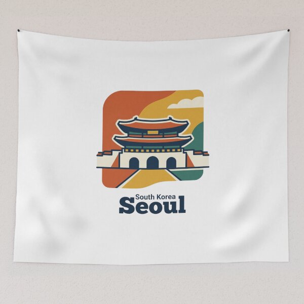 Item preview, Seoul Gyeongbokgung Palace Bold Retro Graphic Art designed and sold by Inkworksbyshery.