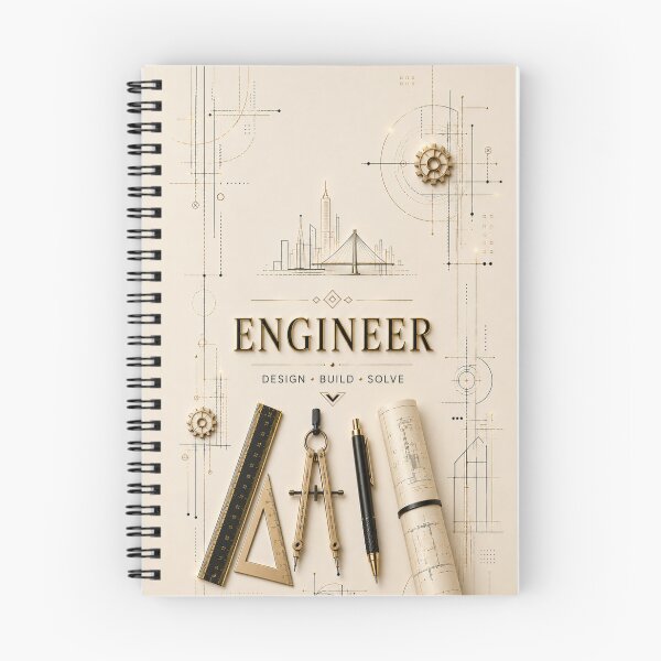 Item preview, Elegant Engineer – Cream & Gold Engineering Blueprint Design designed and sold by HO•Designs.