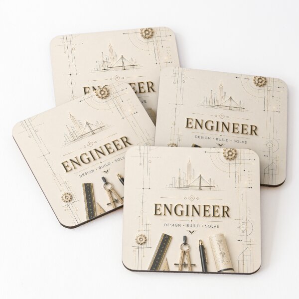 Item preview, Elegant Engineer – Cream & Gold Engineering Blueprint Design designed and sold by HO•Designs.