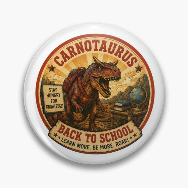 Item preview, ¡El Carnotaurus Vuelve al Colegio! designed and sold by JonysCreativeDesigns.