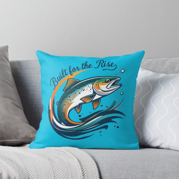 Item preview, Rainbow Trout fishing patch graphic illustration "Built for the Rise". designed and sold by Art-Horizon.