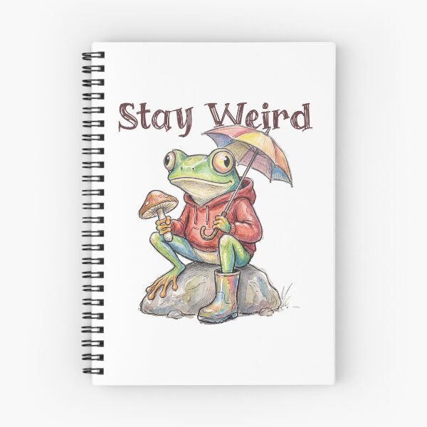 Item preview, Stay Weird - Frog with Umbrella and Mushroom designed and sold by Epic Splash Graphics.