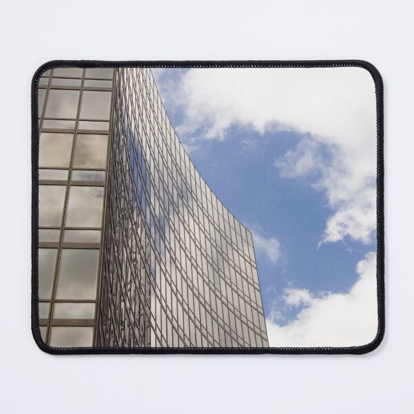 Item preview, Black glass tower against blue sky designed and sold by Gallery one.