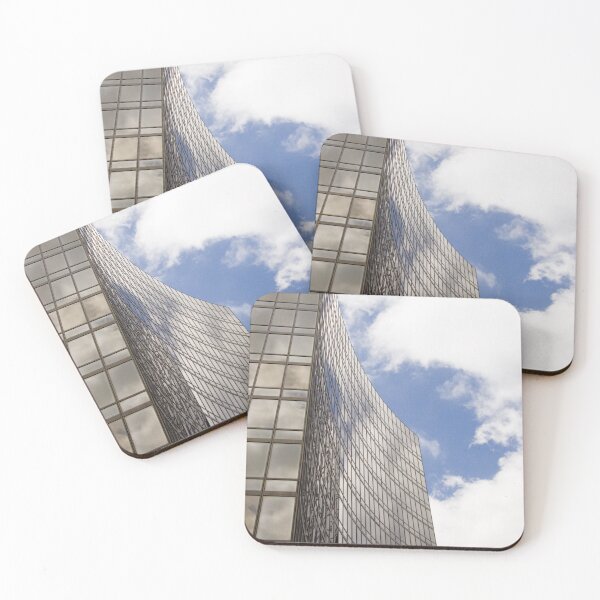 Item preview, Black glass tower against blue sky designed and sold by Gallery one.